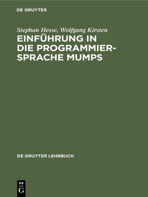 cover image of Einführung in die Programmiersprache MUMPS